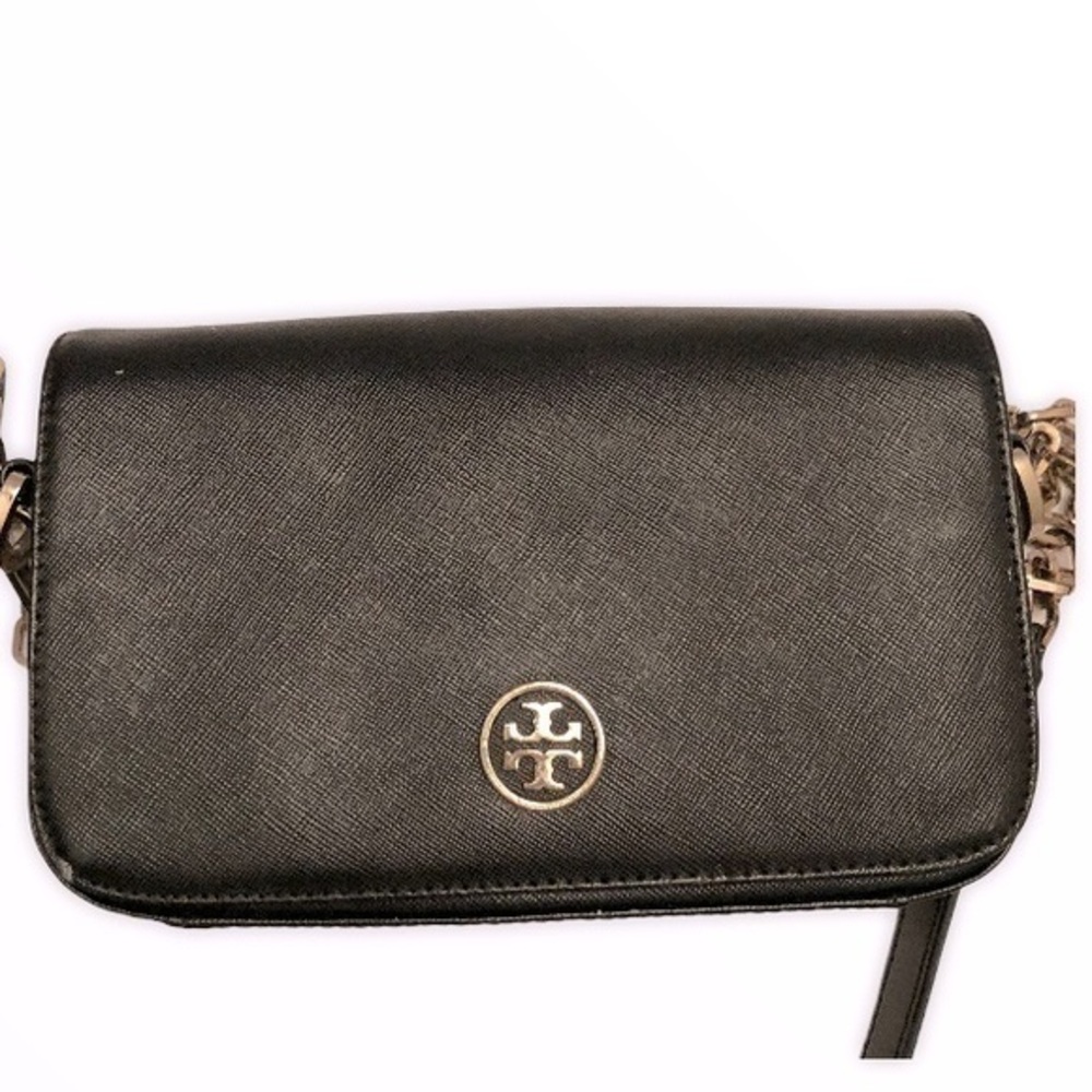 Tory Burch black saffiano leather crossbody bag